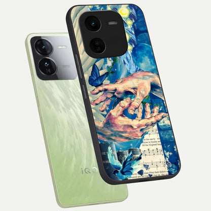  Aesthetic Divider phone case For iQOO Z9x 5G showing premium glass back cover with detailed artwork