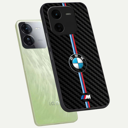  BMW Pattern phone case For iQOO Z9x 5G showing premium glass back cover with detailed artwork