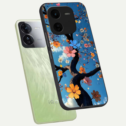  Blossom Dream Sky phone case For iQOO Z9x 5G showing premium glass back cover with detailed artwork
