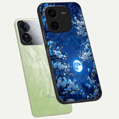  Blossom Moonlight Sky phone case For iQOO Z9x 5G showing premium glass back cover with detailed artwork