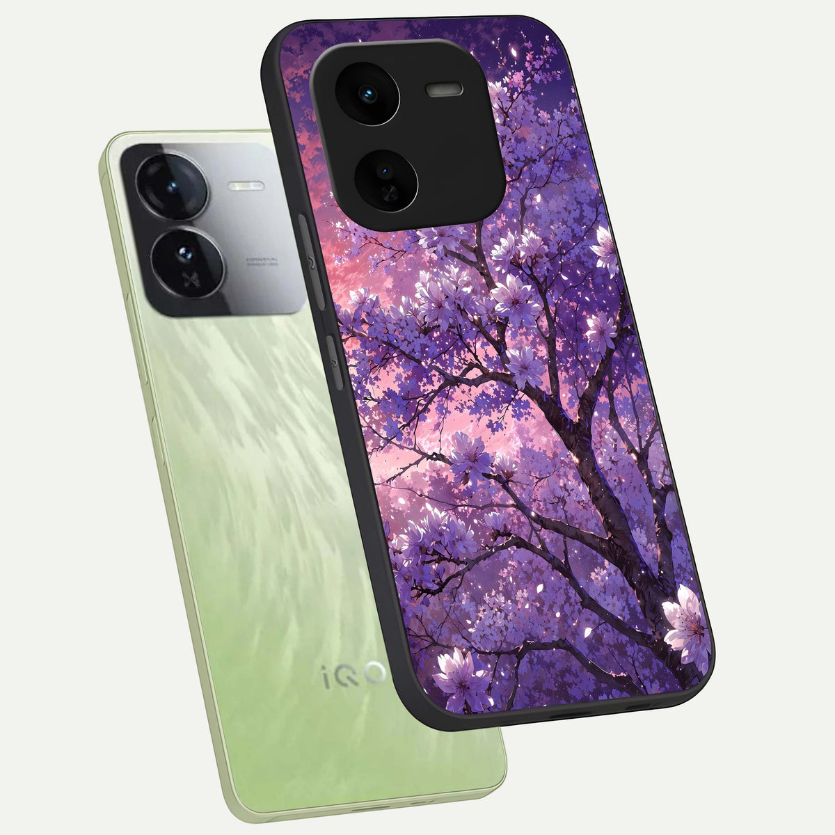  Blossom Tree phone case For iQOO Z9x 5G showing premium glass back cover with detailed artwork