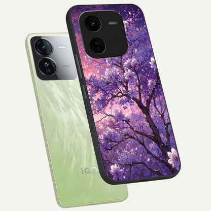  Blossom Tree phone case For iQOO Z9x 5G showing premium glass back cover with detailed artwork
