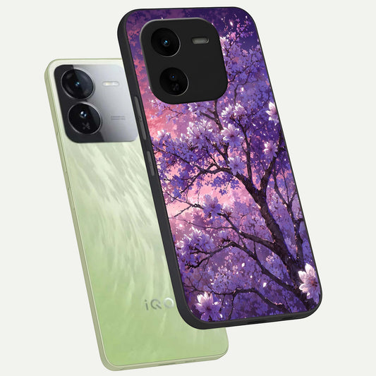  Blossom Tree phone case For iQOO Z9x 5G showing premium glass back cover with detailed artwork