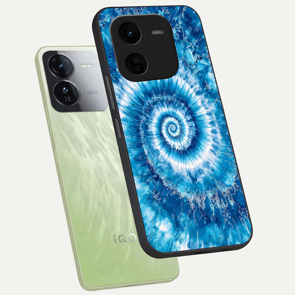  Blue Galaxy Wave phone case For iQOO Z9x 5G showing premium glass back cover with detailed artwork