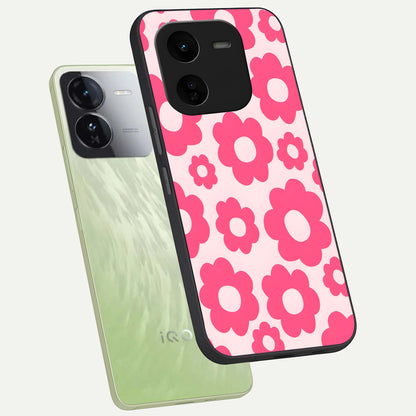  Blush Flower Pop phone case For iQOO Z9x 5G showing premium glass back cover with detailed artwork