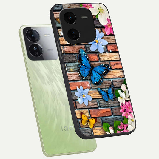  Brick Bloom Flight phone case For iQOO Z9x 5G showing premium glass back cover with detailed artwork