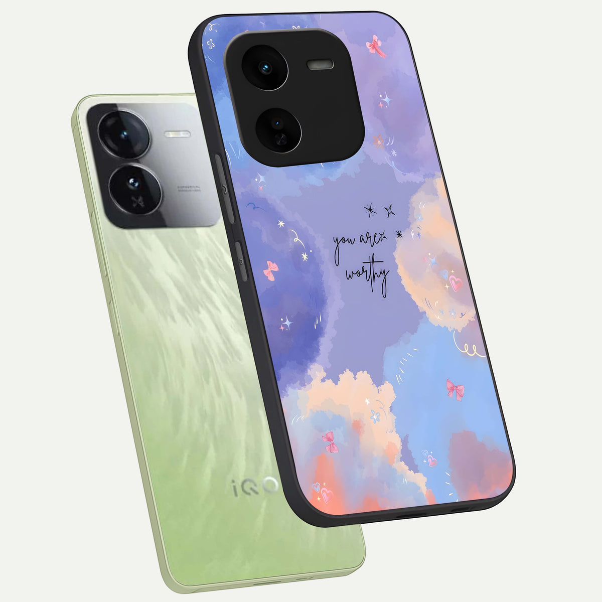  Celestial Cloud Magic phone case For iQOO Z9x 5G showing premium glass back cover with detailed artwork