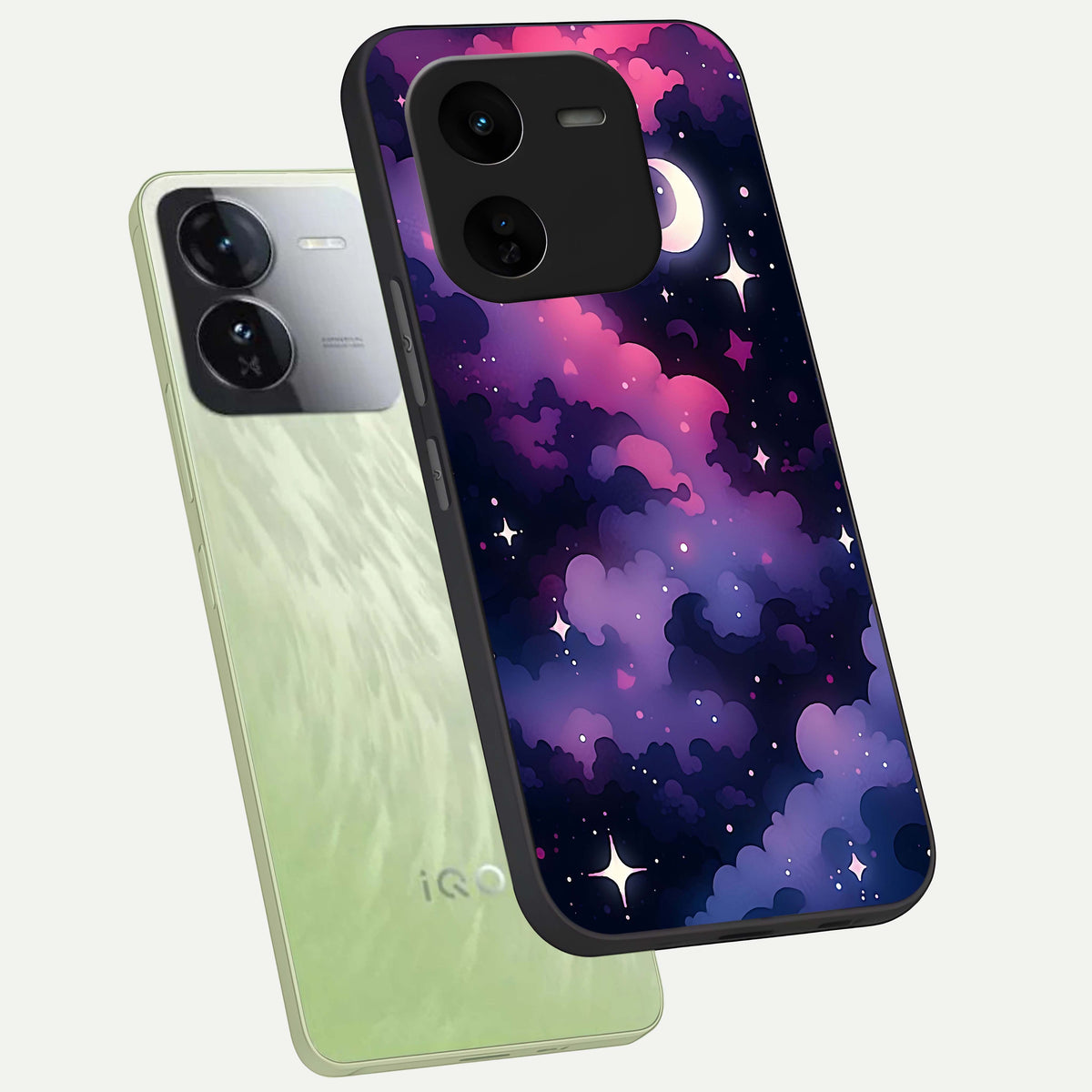  Celestial Moon Magic phone case For iQOO Z9x 5G showing premium glass back cover with detailed artwork