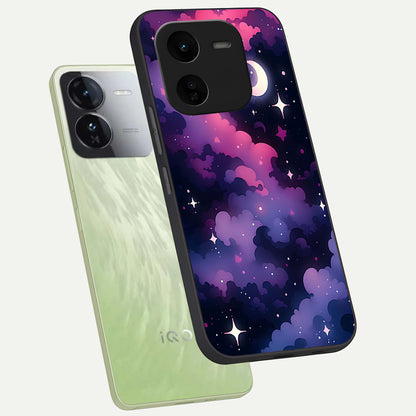  Celestial Moon Magic phone case For iQOO Z9x 5G showing premium glass back cover with detailed artwork