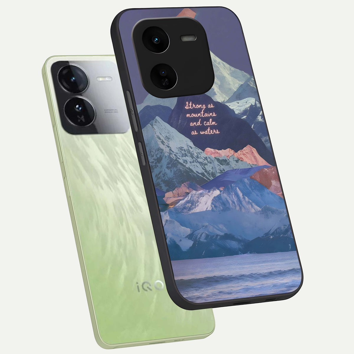  Celestial Mountain Calm phone case For iQOO Z9x 5G showing premium glass back cover with detailed artwork