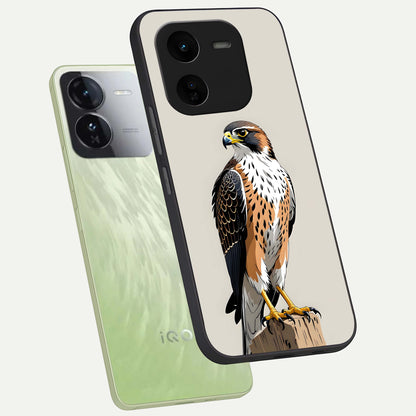  Clever Eagle phone case For iQOO Z9x 5G showing premium glass back cover with detailed artwork