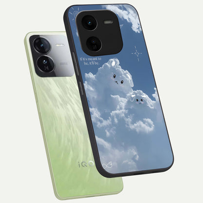  Cloud Bunny Dreams phone case For iQOO Z9x 5G showing premium glass back cover with detailed artwork