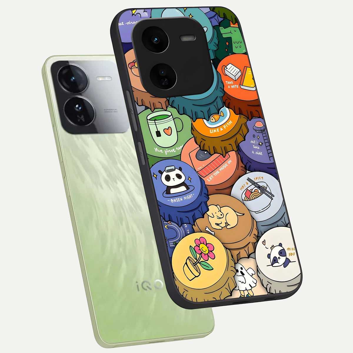  Coins Patterns phone case For iQOO Z9x 5G showing premium glass back cover with detailed artwork