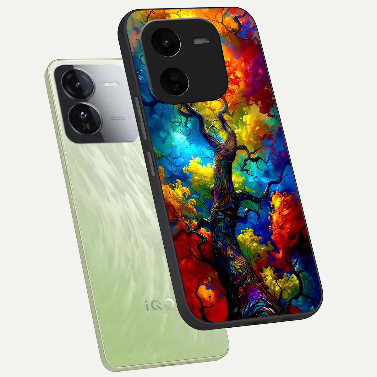  Colorful Soda Bottles phone case For iQOO Z9x 5G showing premium glass back cover with detailed artwork