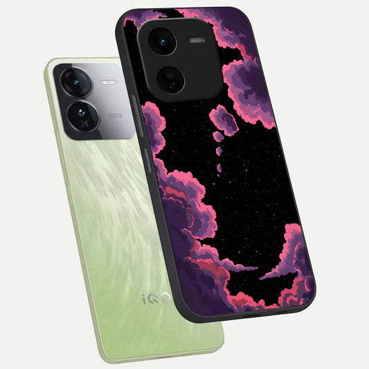 Cosmic Cloud Journey phone case For iQOO Z9x 5G showing premium glass back cover with detailed artwork