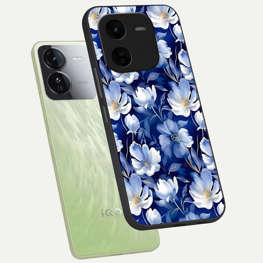  Cute Floral Patterns phone case For iQOO Z9x 5G showing premium glass back cover with detailed artwork