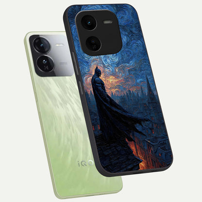  Dark Knight Dusk phone case For iQOO Z9x 5G showing premium glass back cover with detailed artwork