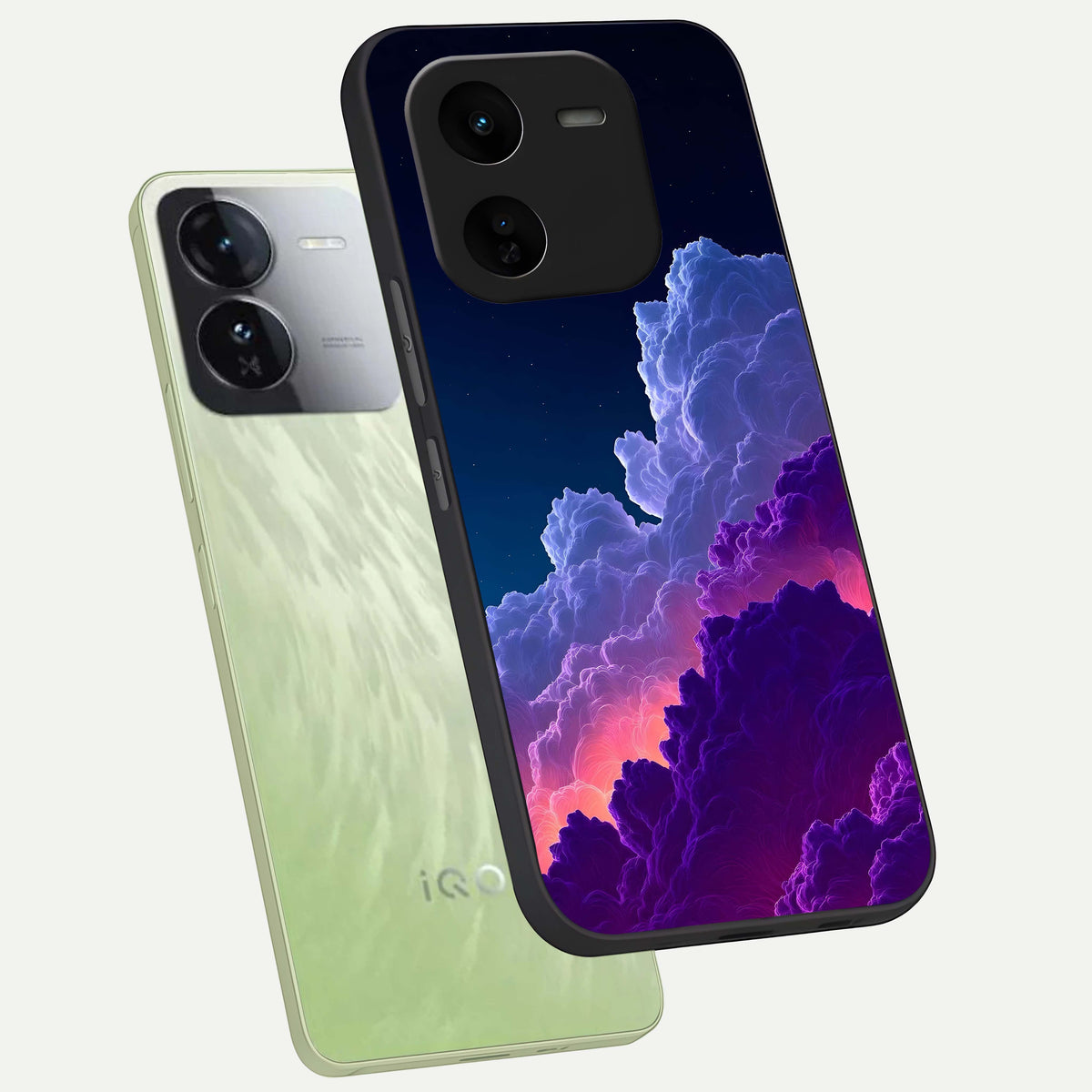  Dreamy Cloud Skies phone case For iQOO Z9x 5G showing premium glass back cover with detailed artwork