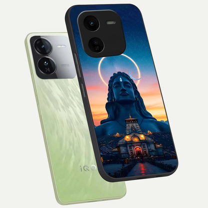  Eternal Shiva Aura phone case For iQOO Z9x 5G showing premium glass back cover with detailed artwork