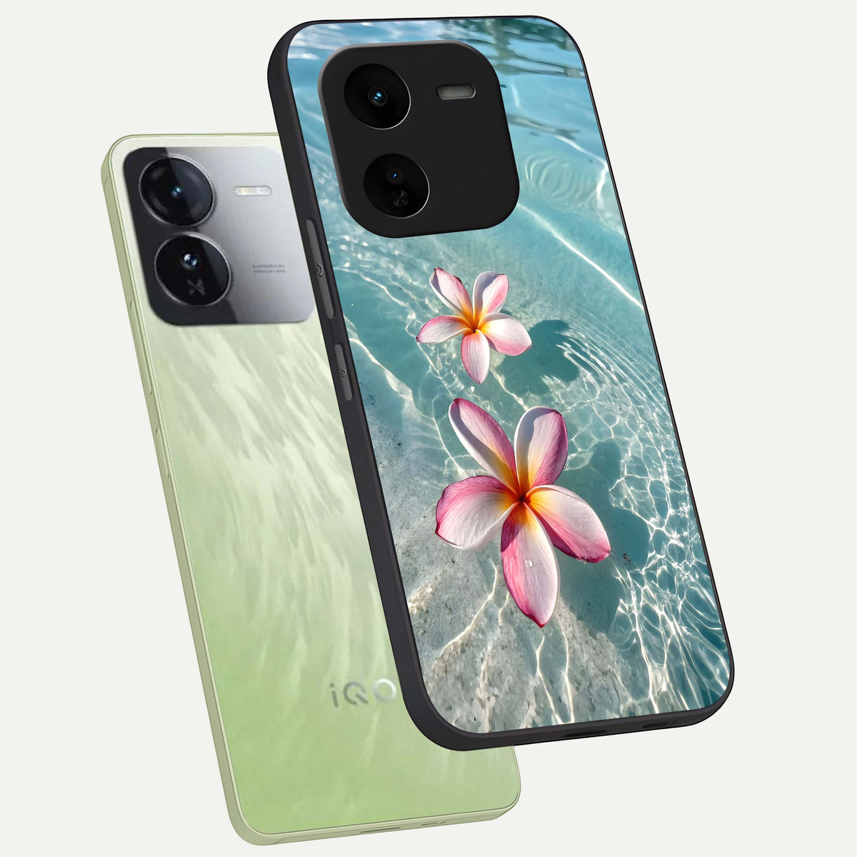 Floating Bloom Bliss phone case For iQOO Z9x 5G showing premium glass back cover with detailed artwork
