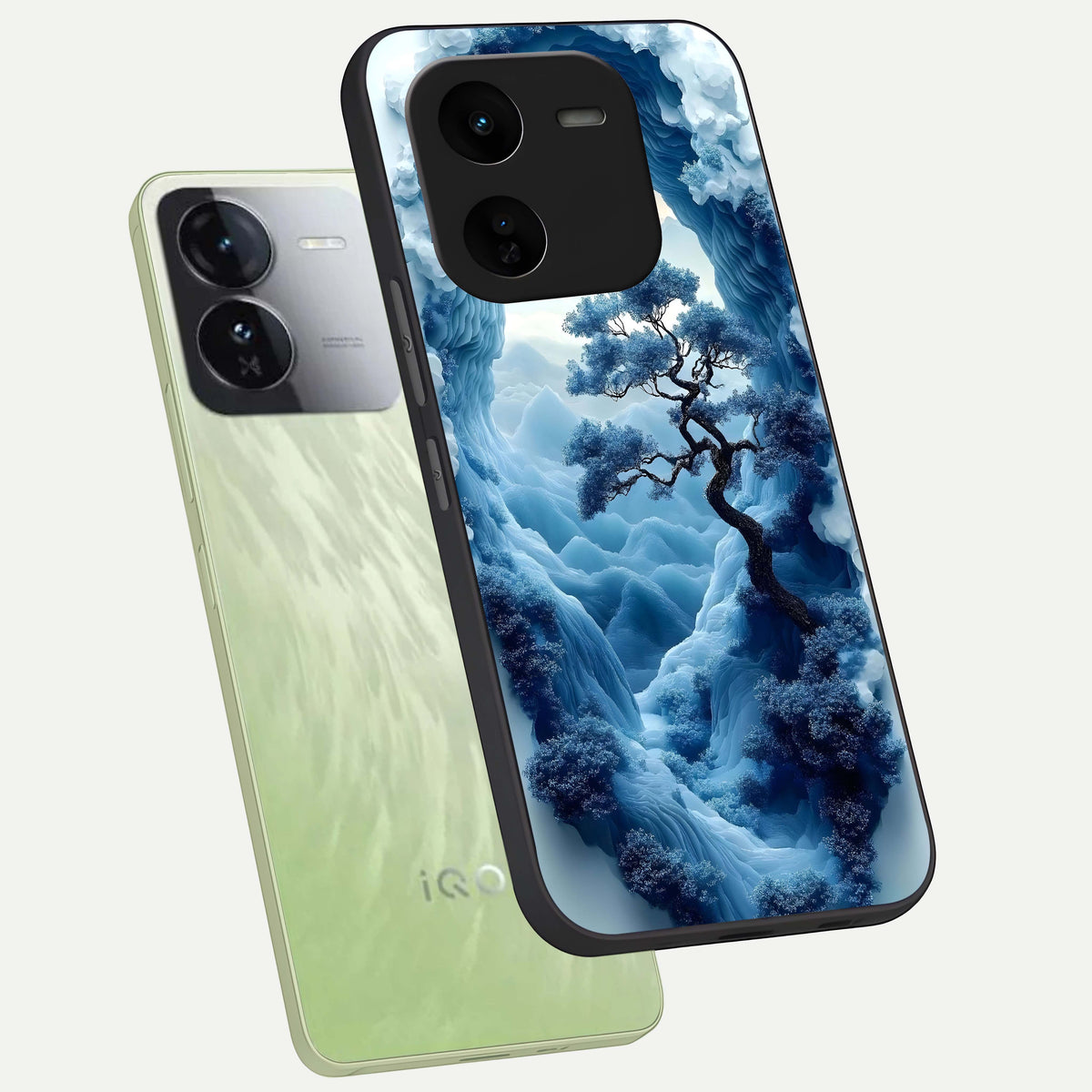  Frozen Serenity Gate phone case For iQOO Z9x 5G showing premium glass back cover with detailed artwork