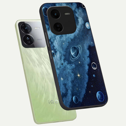  Galaxy Dream Space phone case For iQOO Z9x 5G showing premium glass back cover with detailed artwork