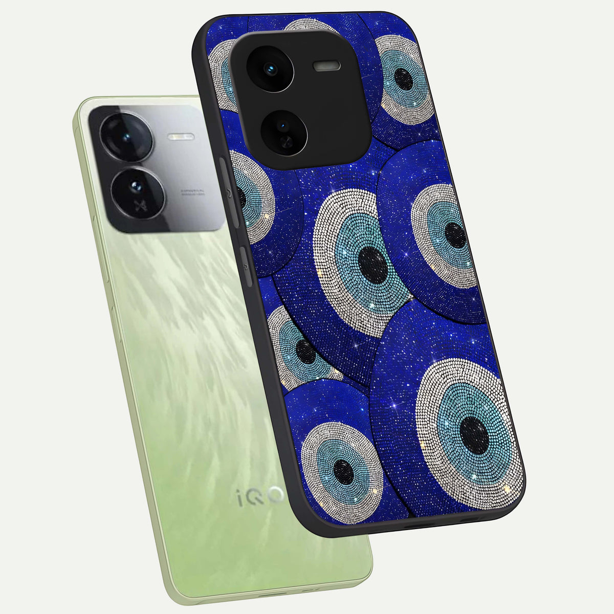  Galaxy Eye Flow phone case For iQOO Z9x 5G showing premium glass back cover with detailed artwork