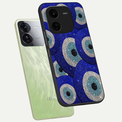  Galaxy Eye Flow phone case For iQOO Z9x 5G showing premium glass back cover with detailed artwork