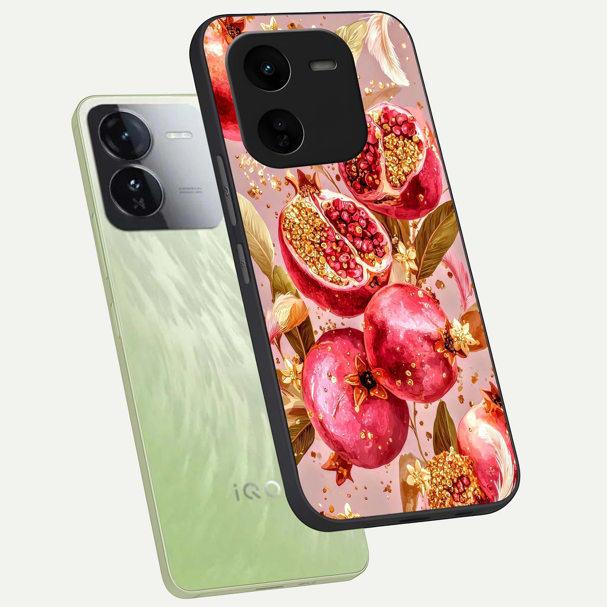  Golden Bloom Glow phone case For iQOO Z9x 5G showing premium glass back cover with detailed artwork
