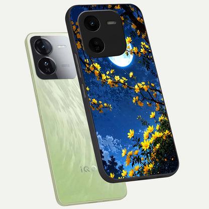  Golden Night Glow phone case For iQOO Z9x 5G showing premium glass back cover with detailed artwork