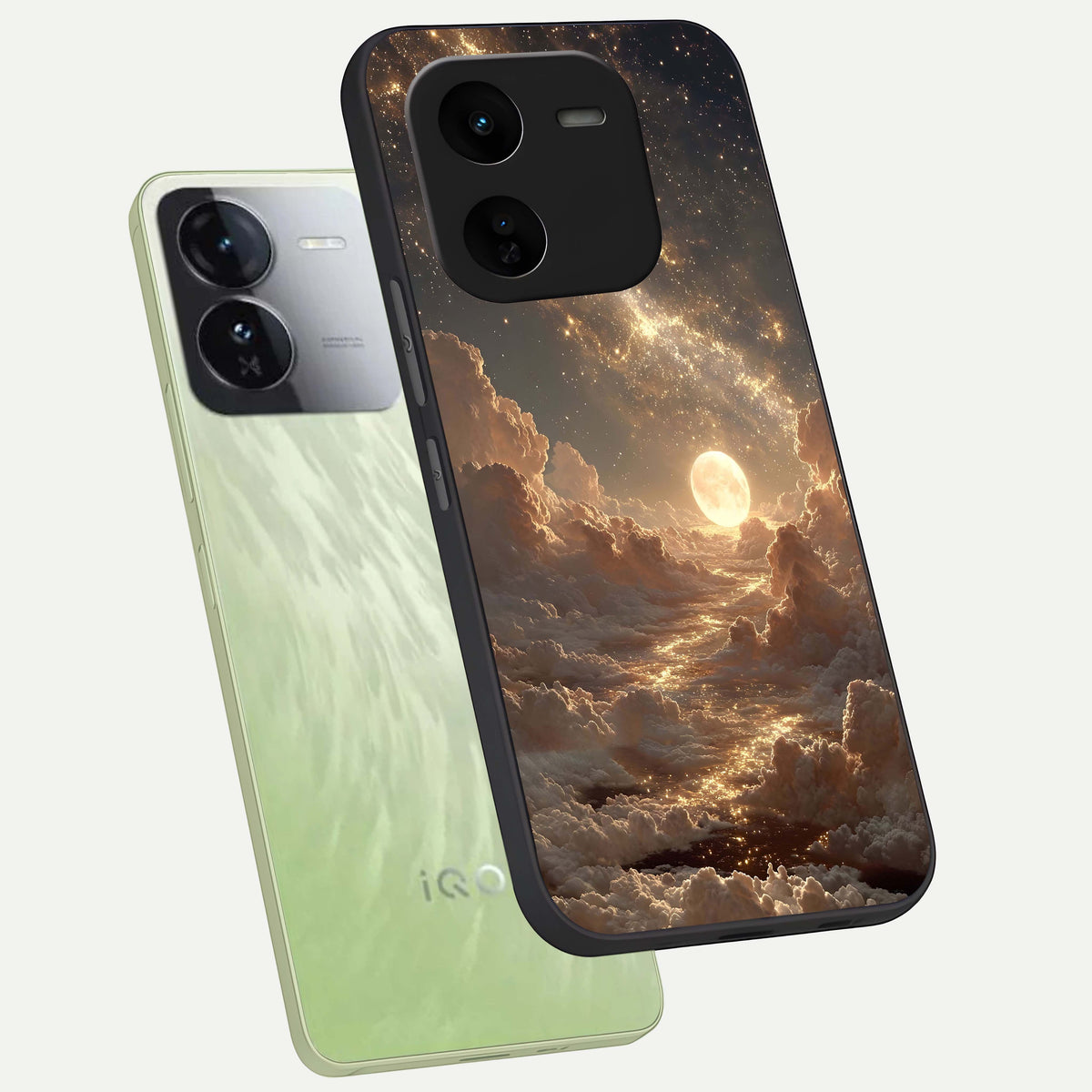  Golden Sky Dream phone case For iQOO Z9x 5G showing premium glass back cover with detailed artwork