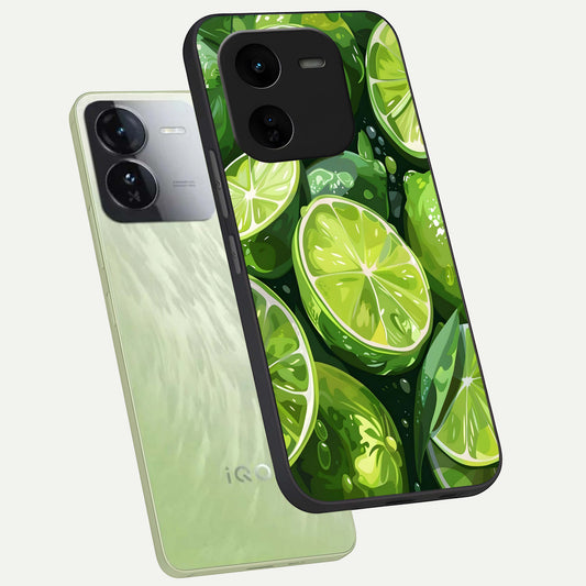  Green Kawasaki phone case For iQOO Z9x 5G showing premium glass back cover with detailed artwork