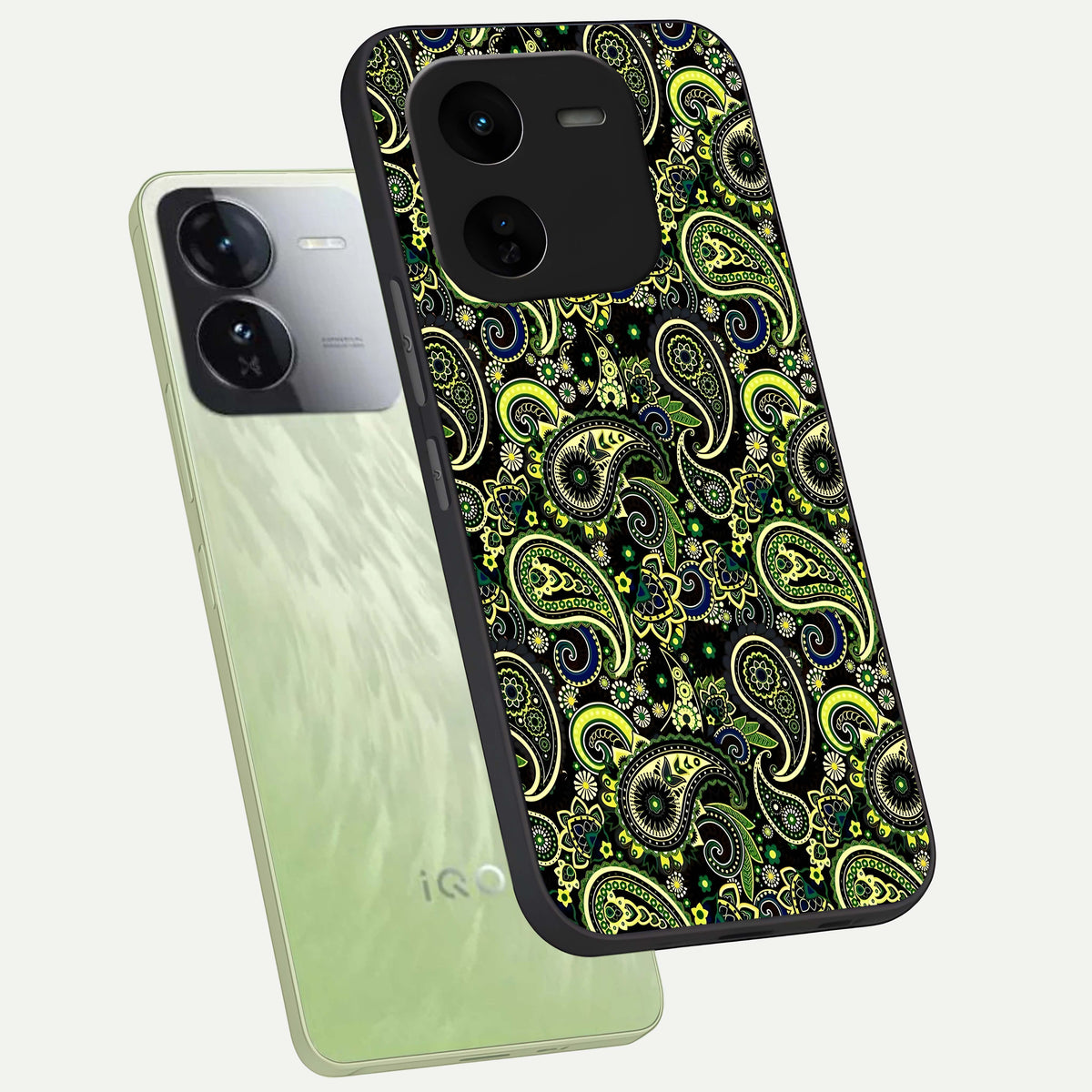  Green Lemon phone case For iQOO Z9x 5G showing premium glass back cover with detailed artwork