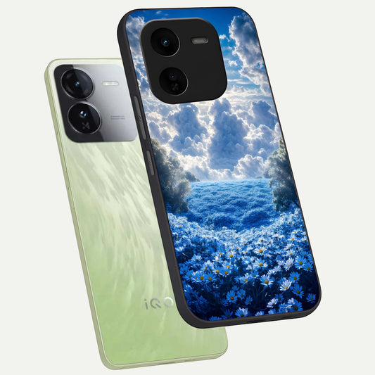  Heavenly Daisy Horizon phone case For iQOO Z9x 5G showing premium glass back cover with detailed artwork