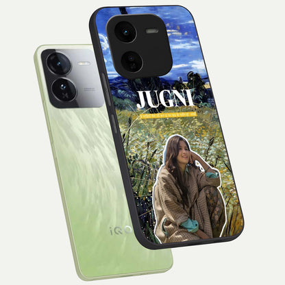  Jugni Soul Vibes phone case For iQOO Z9x 5G showing premium glass back cover with detailed artwork