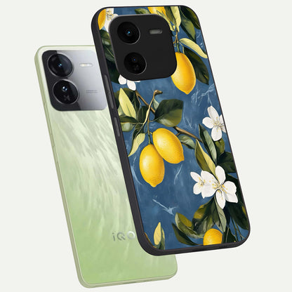  Lemon Dream Garden phone case For iQOO Z9x 5G showing premium glass back cover with detailed artwork