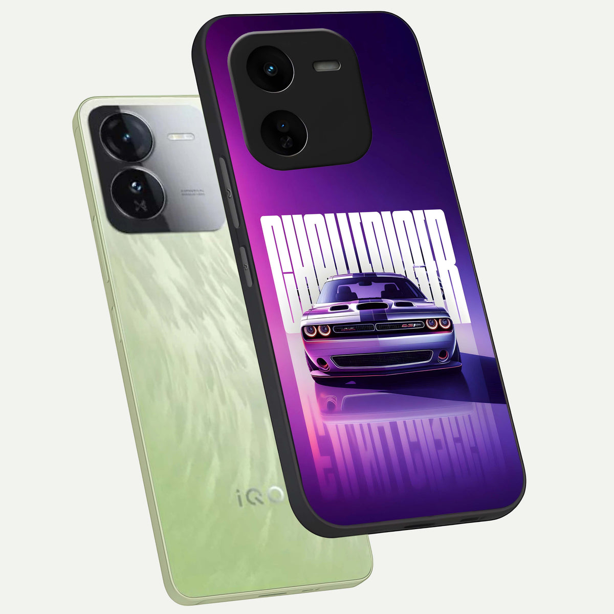  Midnight Muscle Ride phone case For iQOO Z9x 5G showing premium glass back cover with detailed artwork