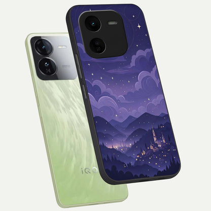  Minimal Night View phone case For iQOO Z9x 5G showing premium glass back cover with detailed artwork