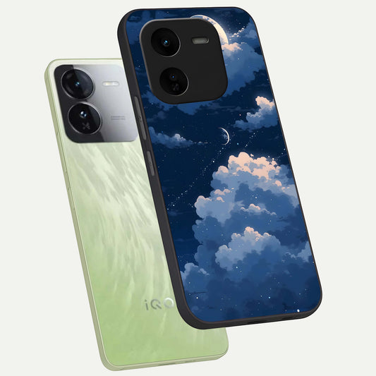  Moon Dream Haze phone case For iQOO Z9x 5G showing premium glass back cover with detailed artwork