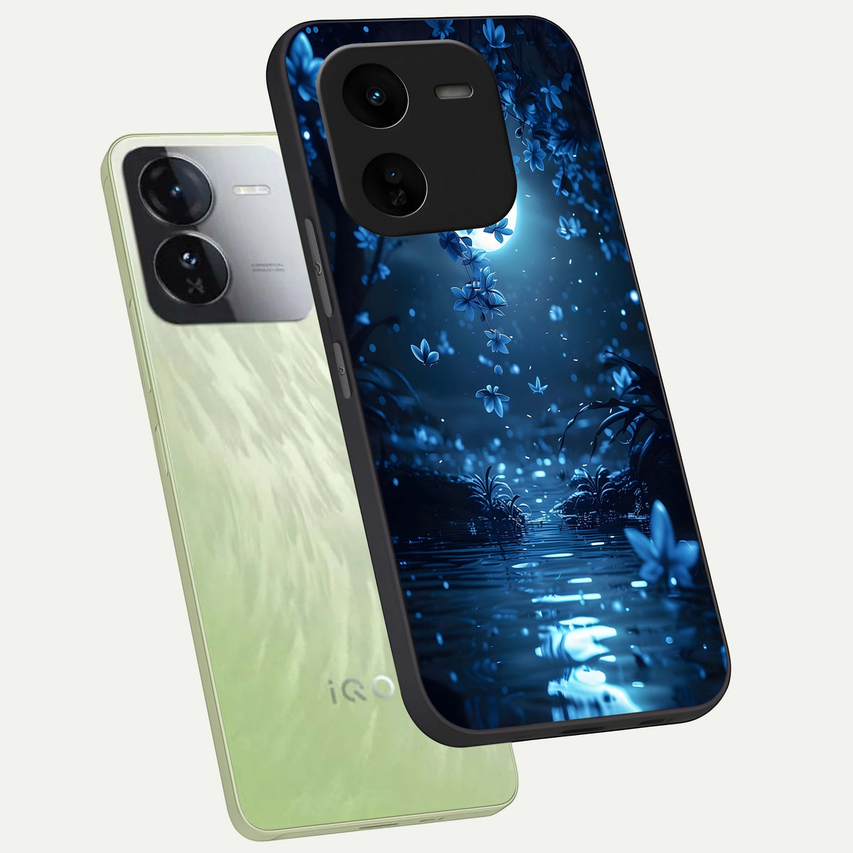  Moonlight Petal Dream phone case For iQOO Z9x 5G showing premium glass back cover with detailed artwork