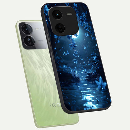  Moonlight Petal Dream phone case For iQOO Z9x 5G showing premium glass back cover with detailed artwork