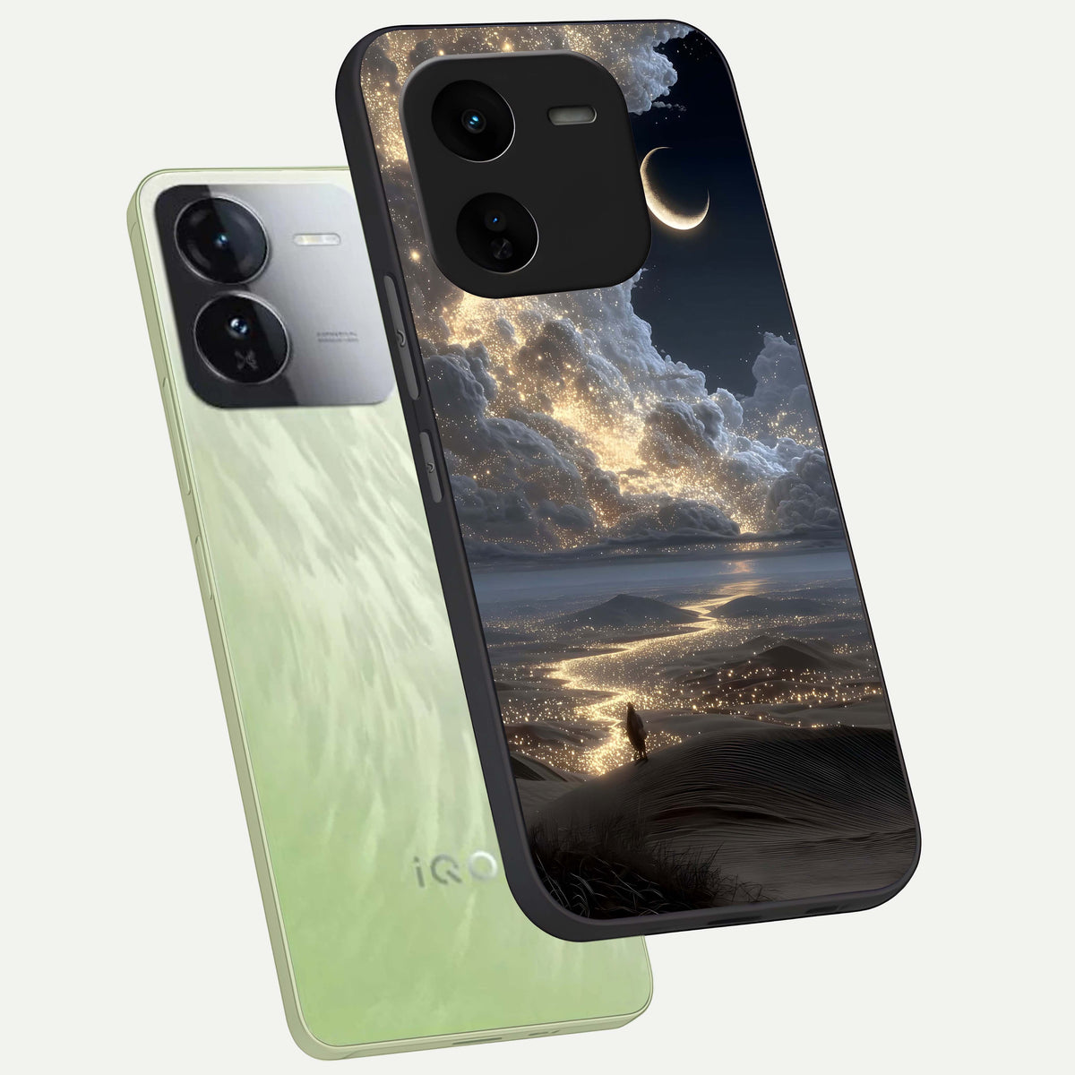  Moonlight Spark Path phone case For iQOO Z9x 5G showing premium glass back cover with detailed artwork