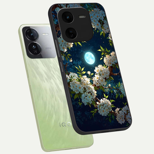  Moonlit Blossom Dream phone case For iQOO Z9x 5G showing premium glass back cover with detailed artwork