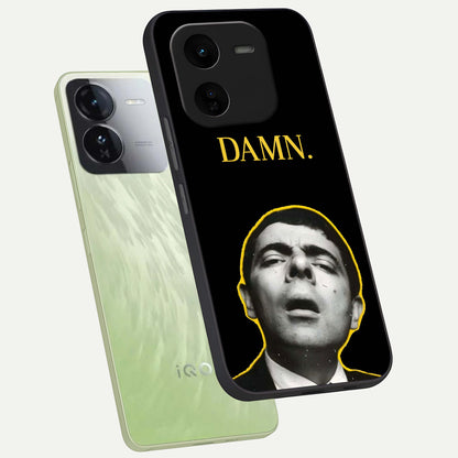  Mr Bean Damn phone case For iQOO Z9x 5G showing premium glass back cover with detailed artwork