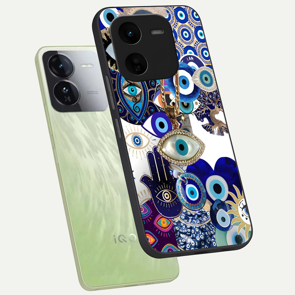  Mystic Charm Eye phone case For iQOO Z9x 5G showing premium glass back cover with detailed artwork