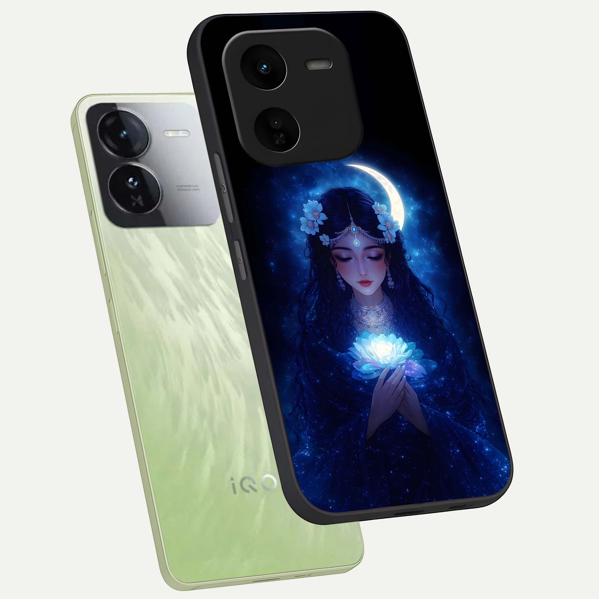  Mystic Moon Queen phone case For iQOO Z9x 5G showing premium glass back cover with detailed artwork