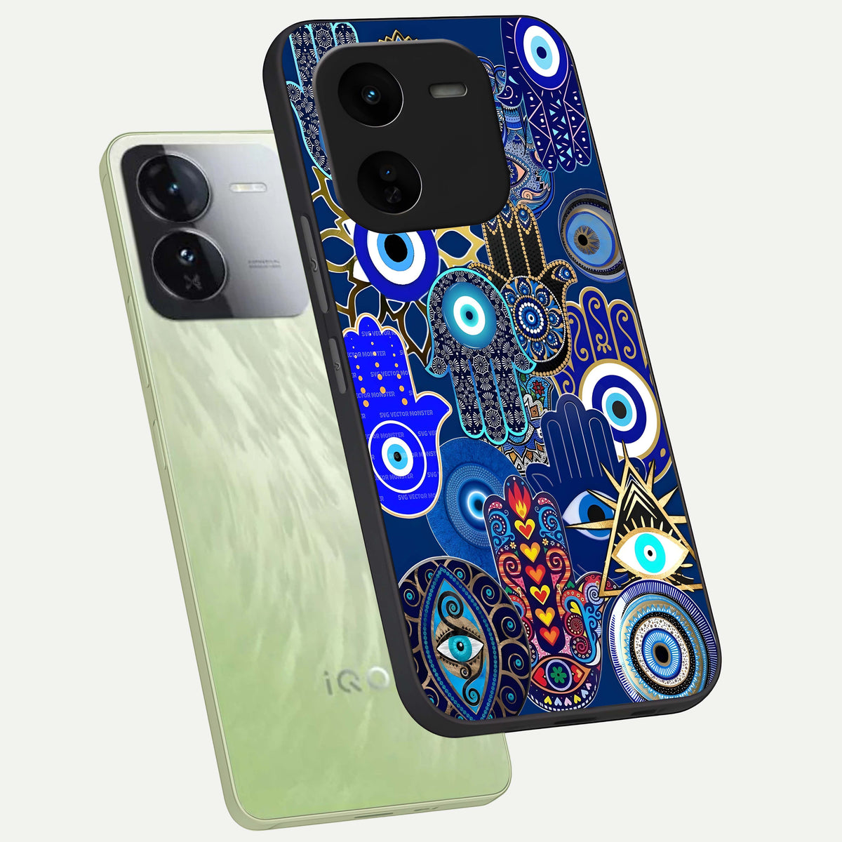 Mystic Palm Guard phone case For iQOO Z9x 5G showing premium glass back cover with detailed artwork