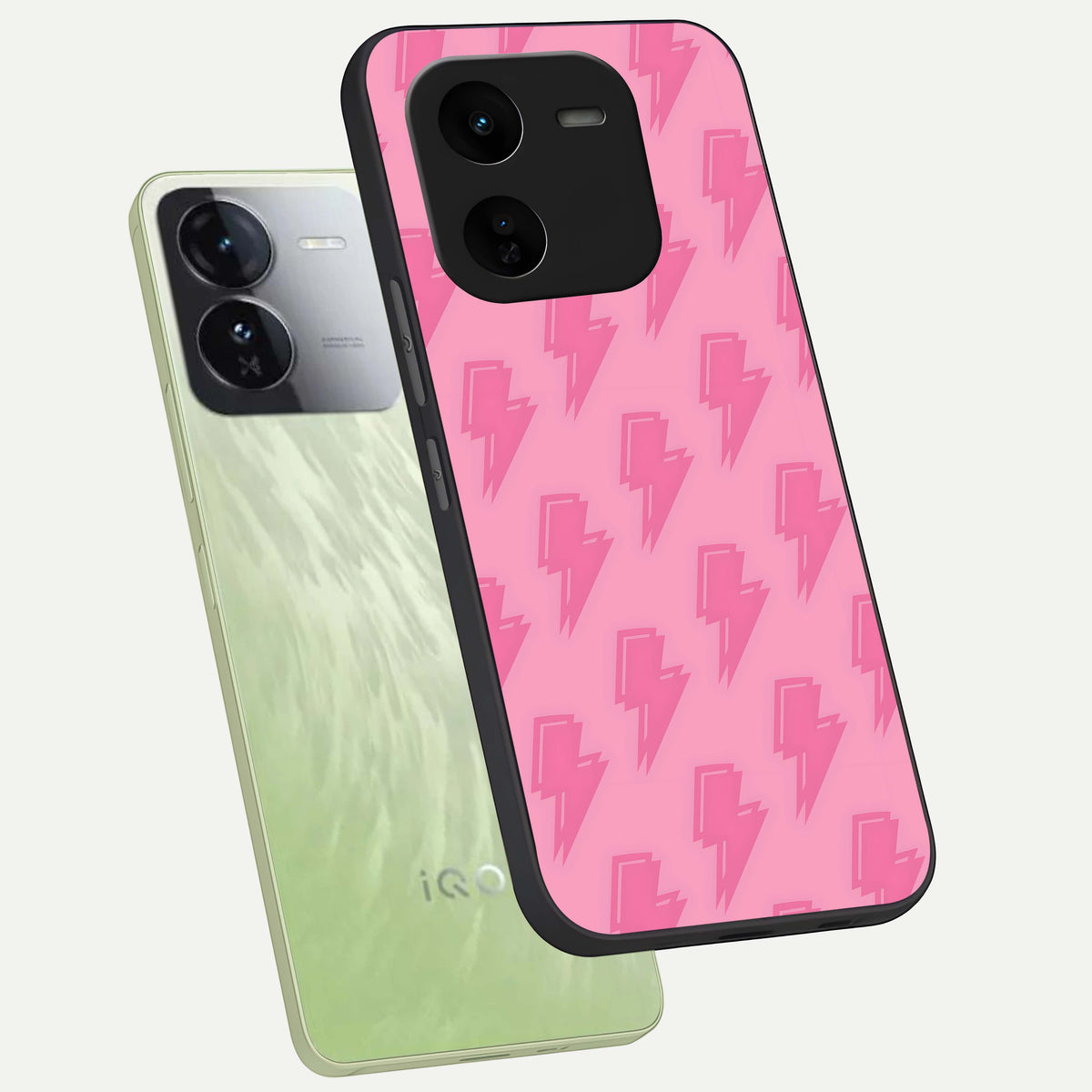  Pink Moo Magic phone case For iQOO Z9x 5G showing premium glass back cover with detailed artwork