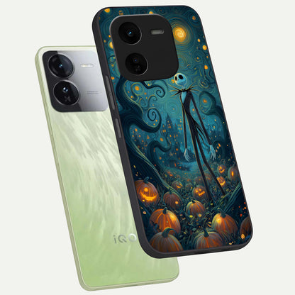  Pumpkin Moonlight Tale phone case For iQOO Z9x 5G showing premium glass back cover with detailed artwork