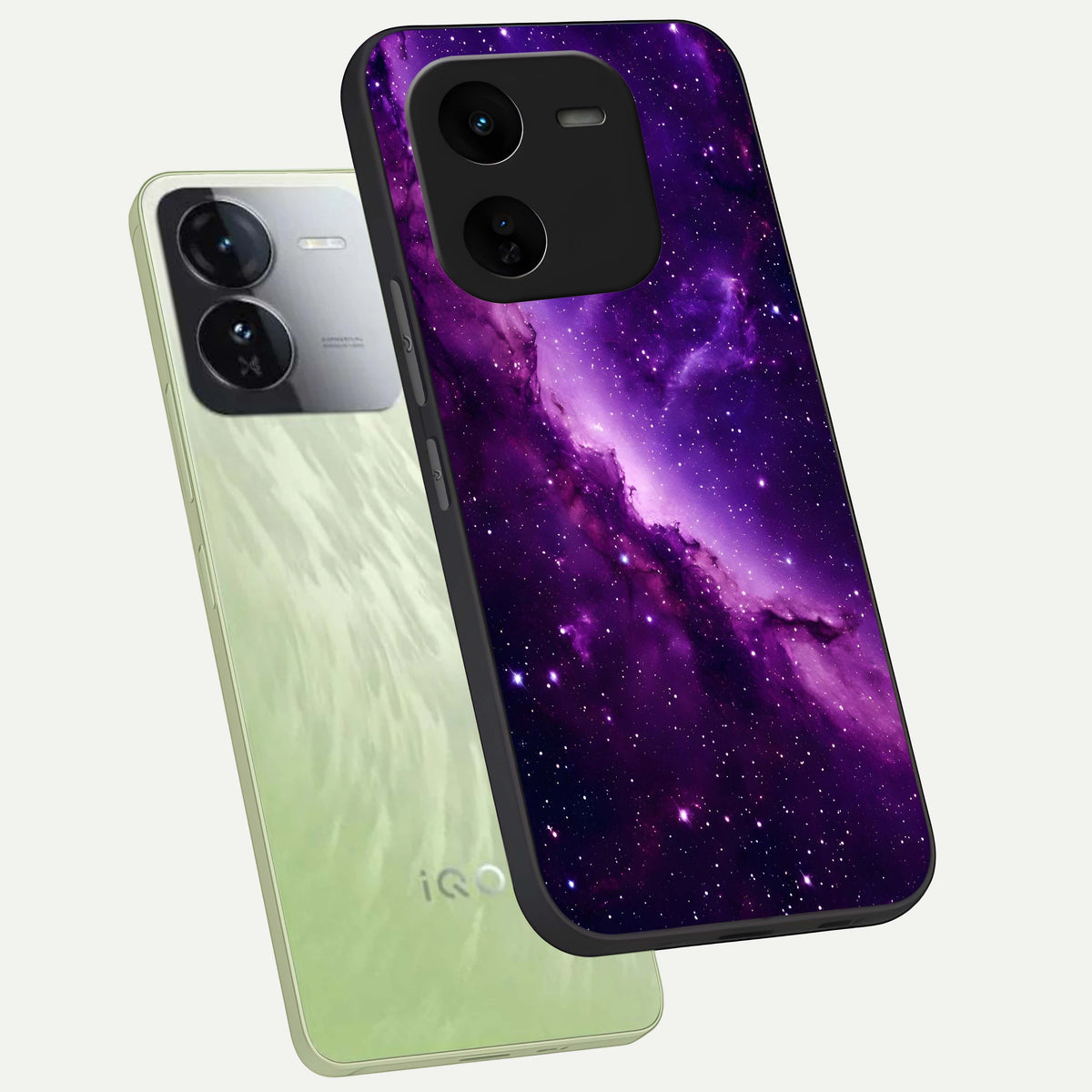  Purple Shade Sky phone case For iQOO Z9x 5G showing premium glass back cover with detailed artwork